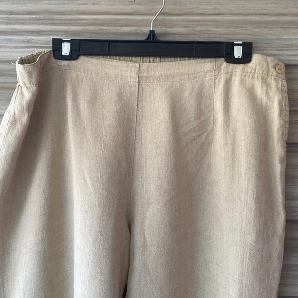 FLAX 100% Linen Side Button Pants Size M 28.5 Inseam - Picture 2 of 8